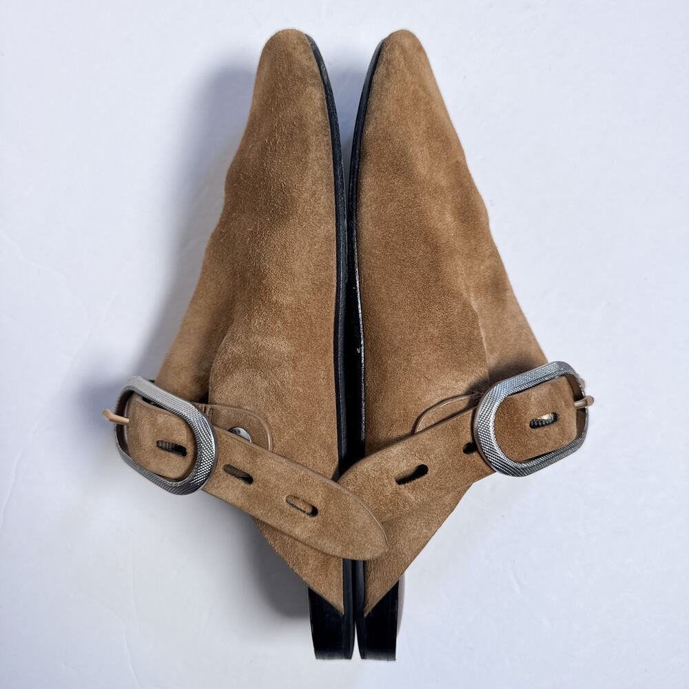 Rag & Bone Ansley Slide Suede Leather Buckle Mules Brown Size 39 - Picture 8 of 11